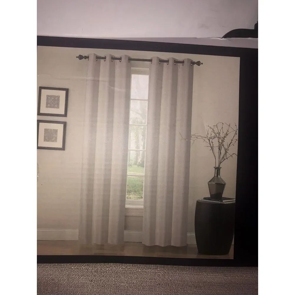Curtains Blackout Darkening Insulating Grommets Faux Raw Silk Taupe 80x84